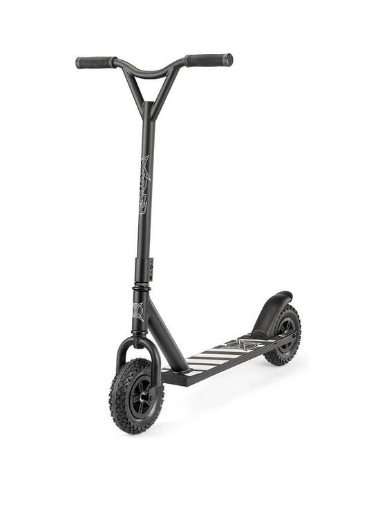 front image of xootz-decoy-dirt-scooter-black