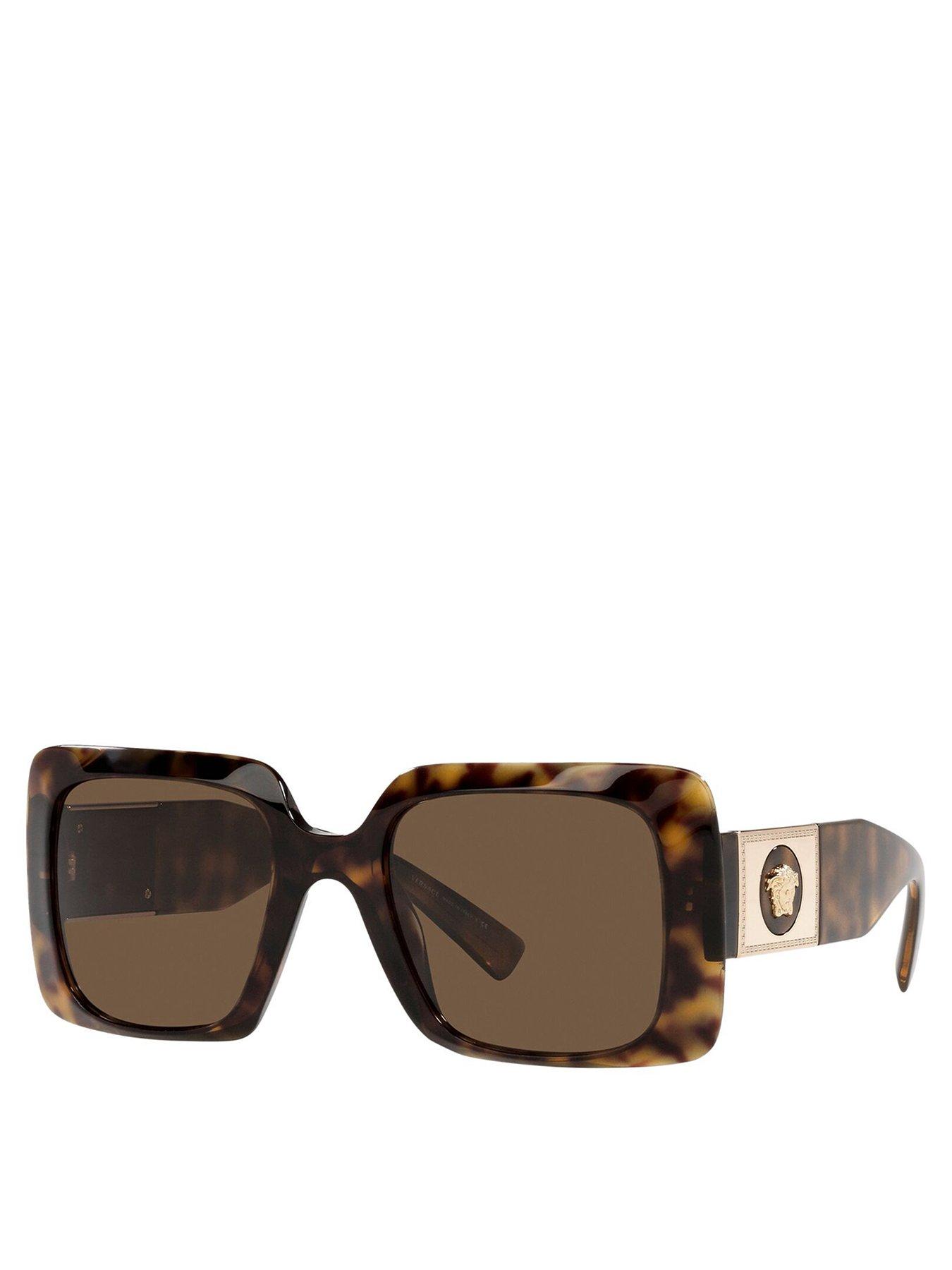 VERSACE Square Sunglasses - Havana