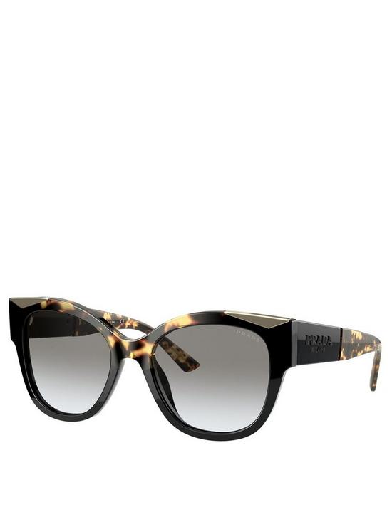 front image of prada-cateye-sunglasses-black