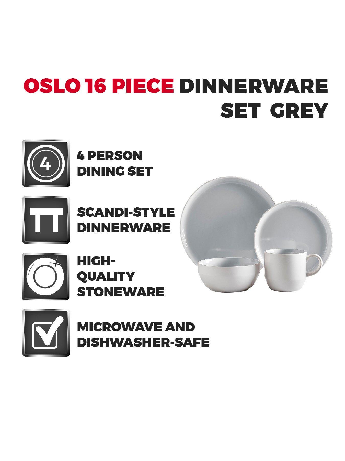 Image 2 of 6 of Tower Oslo Cloud Grey 16-Piece Dinner Set