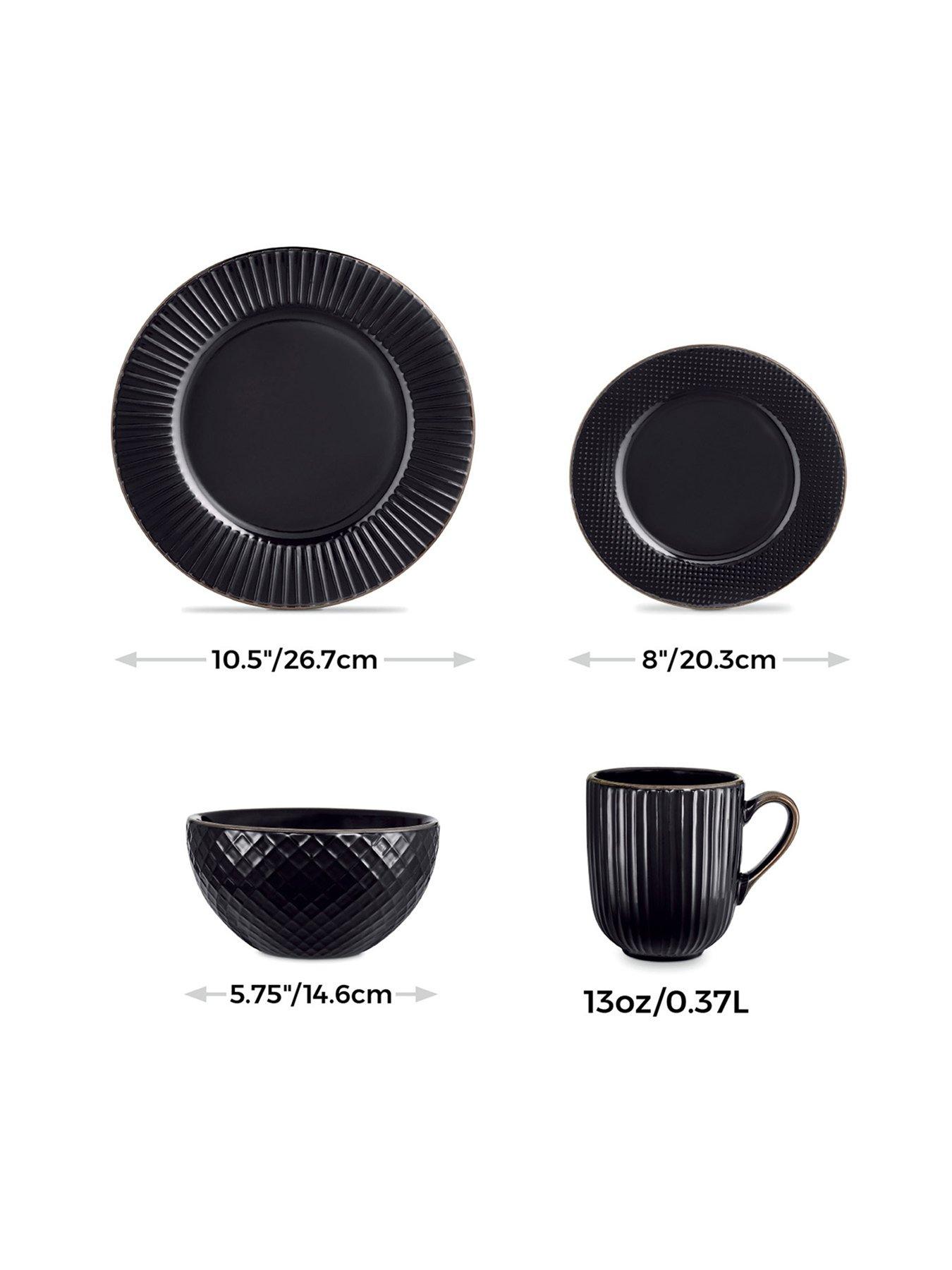 Image 5 of 7 of Tower Empire 16-Piece Dinner Set in Black