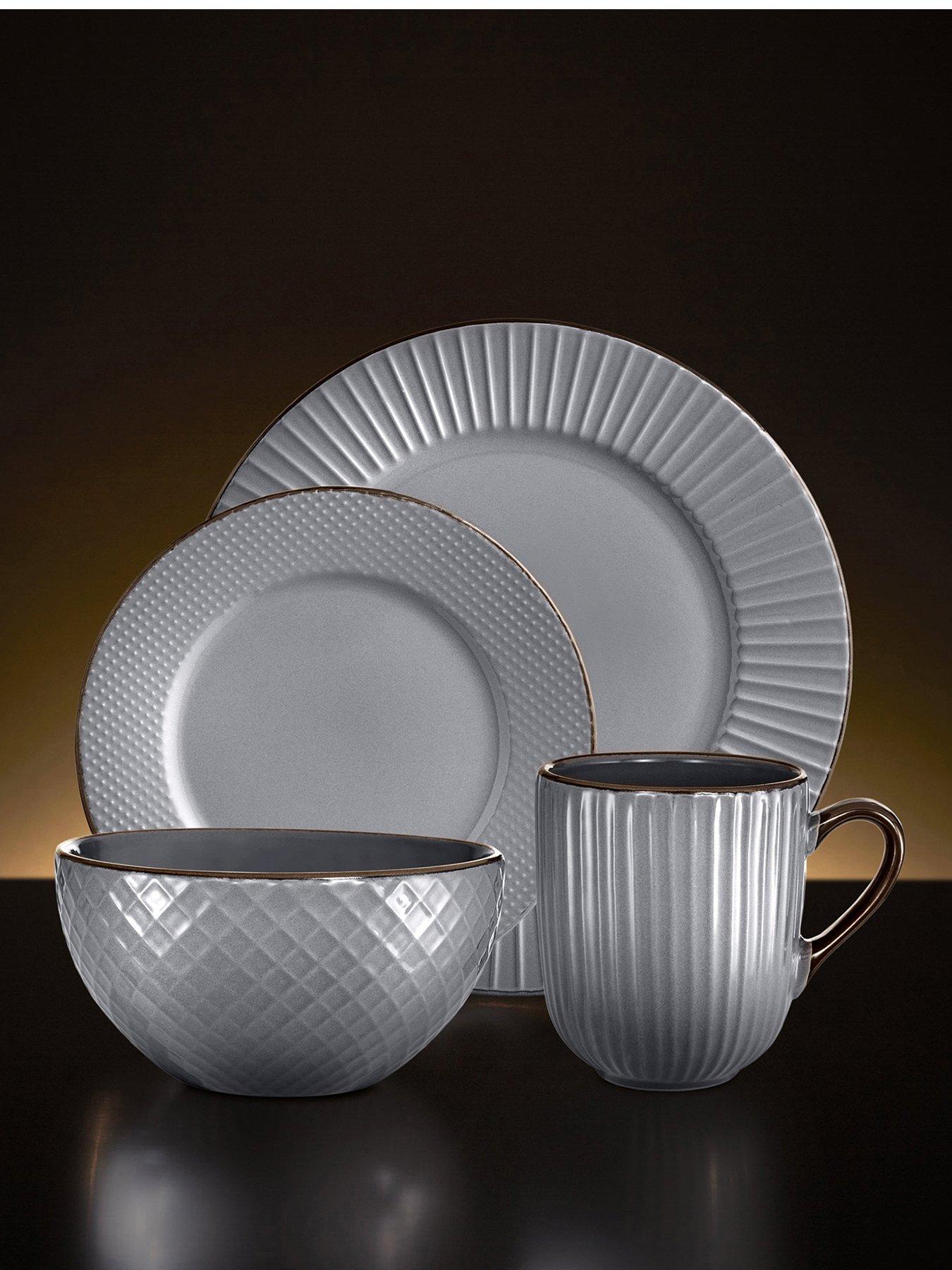 Tower Empire 16-Piece Dinner Set - Grey