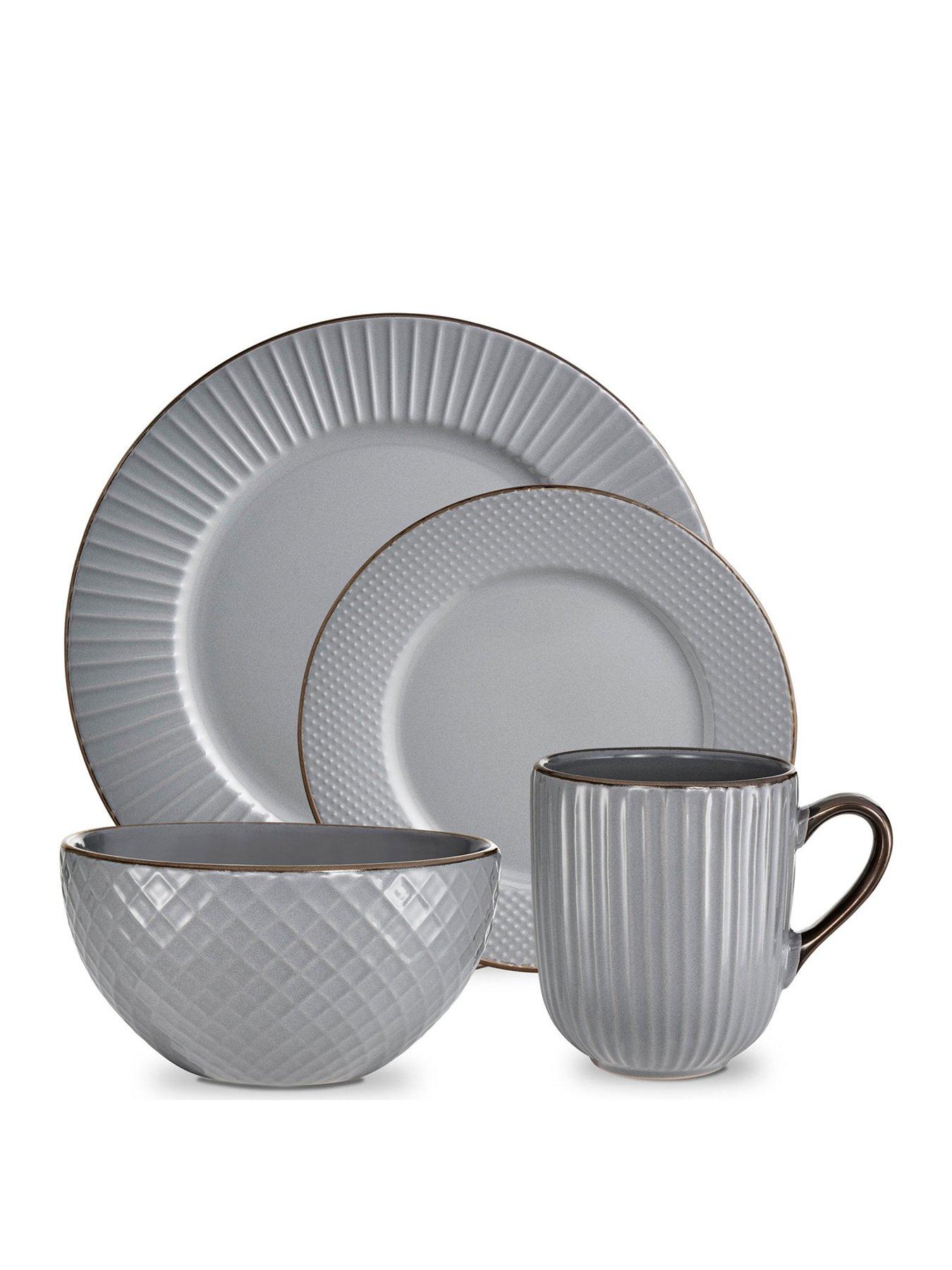 Image 1 of 6 of Tower Empire 16-Piece Dinner Set - Grey
