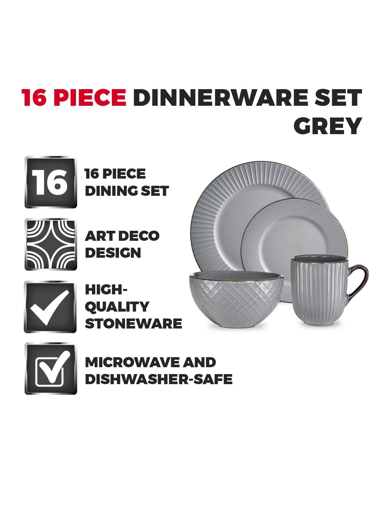 Image 2 of 6 of Tower Empire 16-Piece Dinner Set - Grey