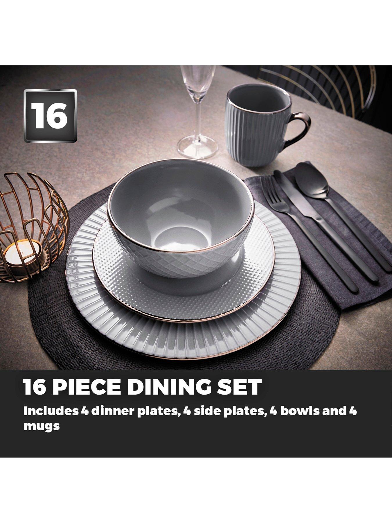 Image 3 of 6 of Tower Empire 16-Piece Dinner Set - Grey
