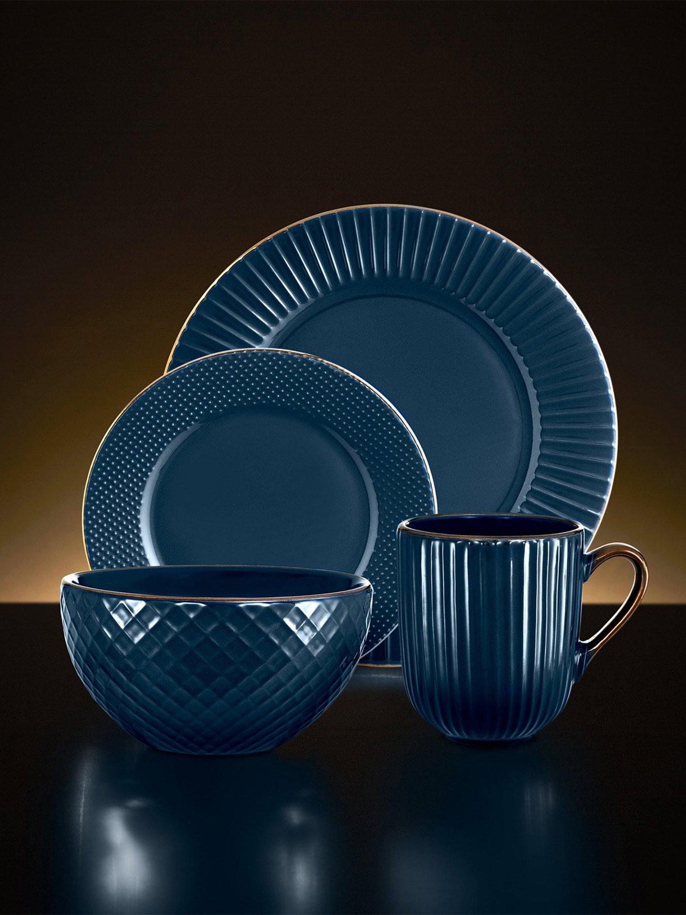 Tower Empire 16-Piece Dinner Set in Blue