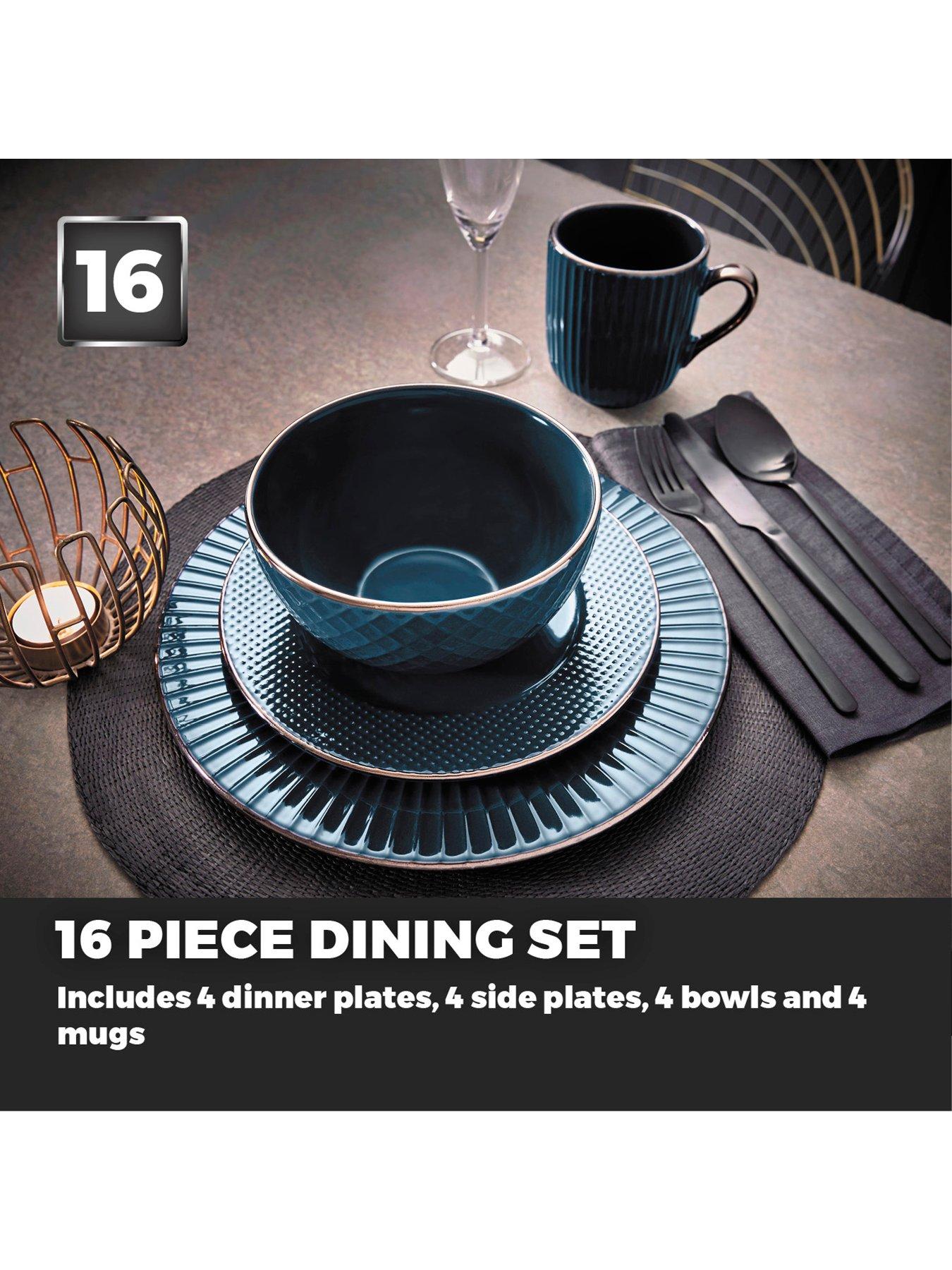 Tower Empire 16 Piece Dinner Set in Blue very