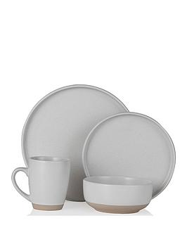Product photograph of Tower Barbary Oak Avena Linen 16 Piece Dinner Set from very.co.uk