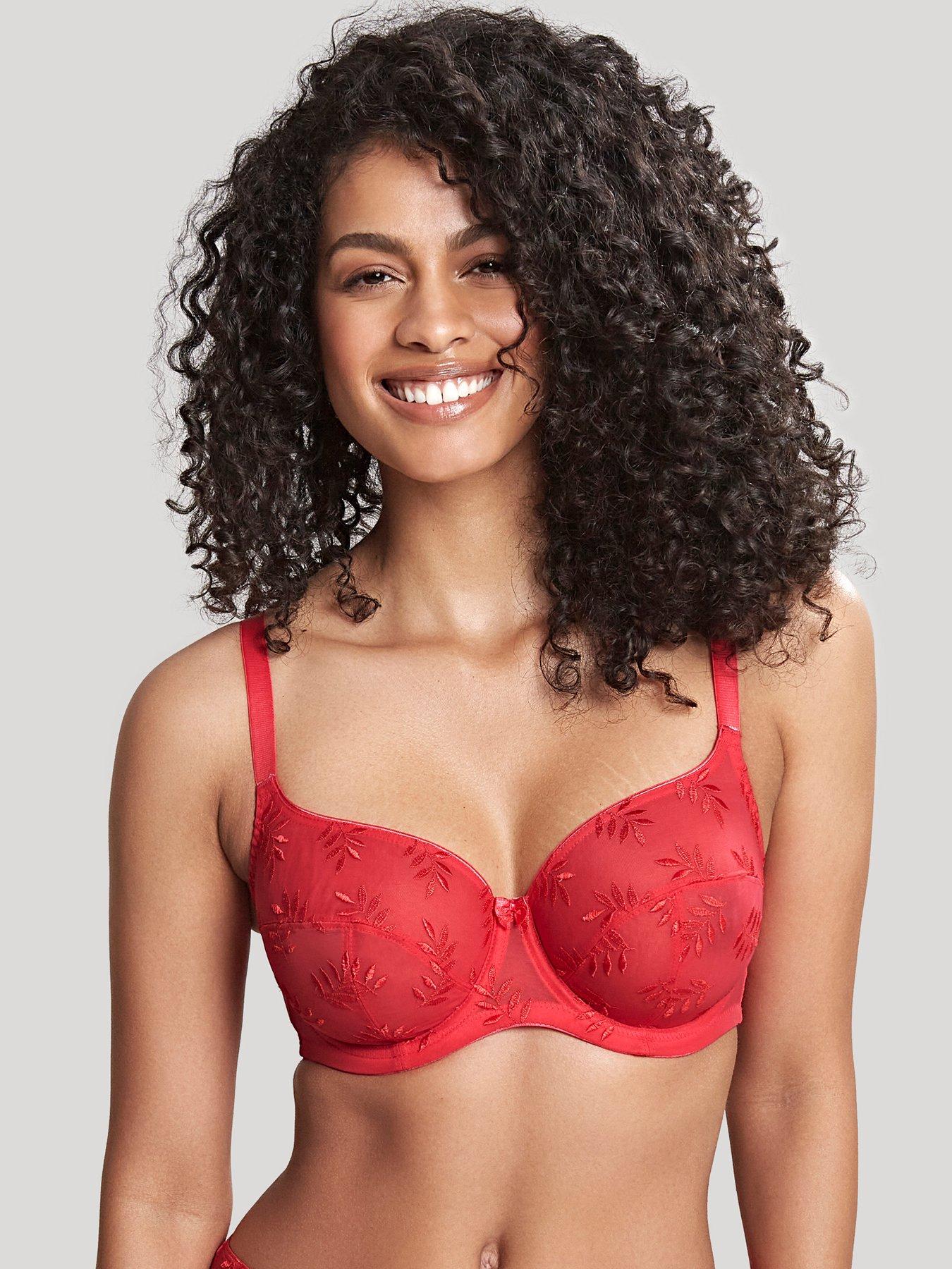 Ettah Plunge Balconette Bra in Red