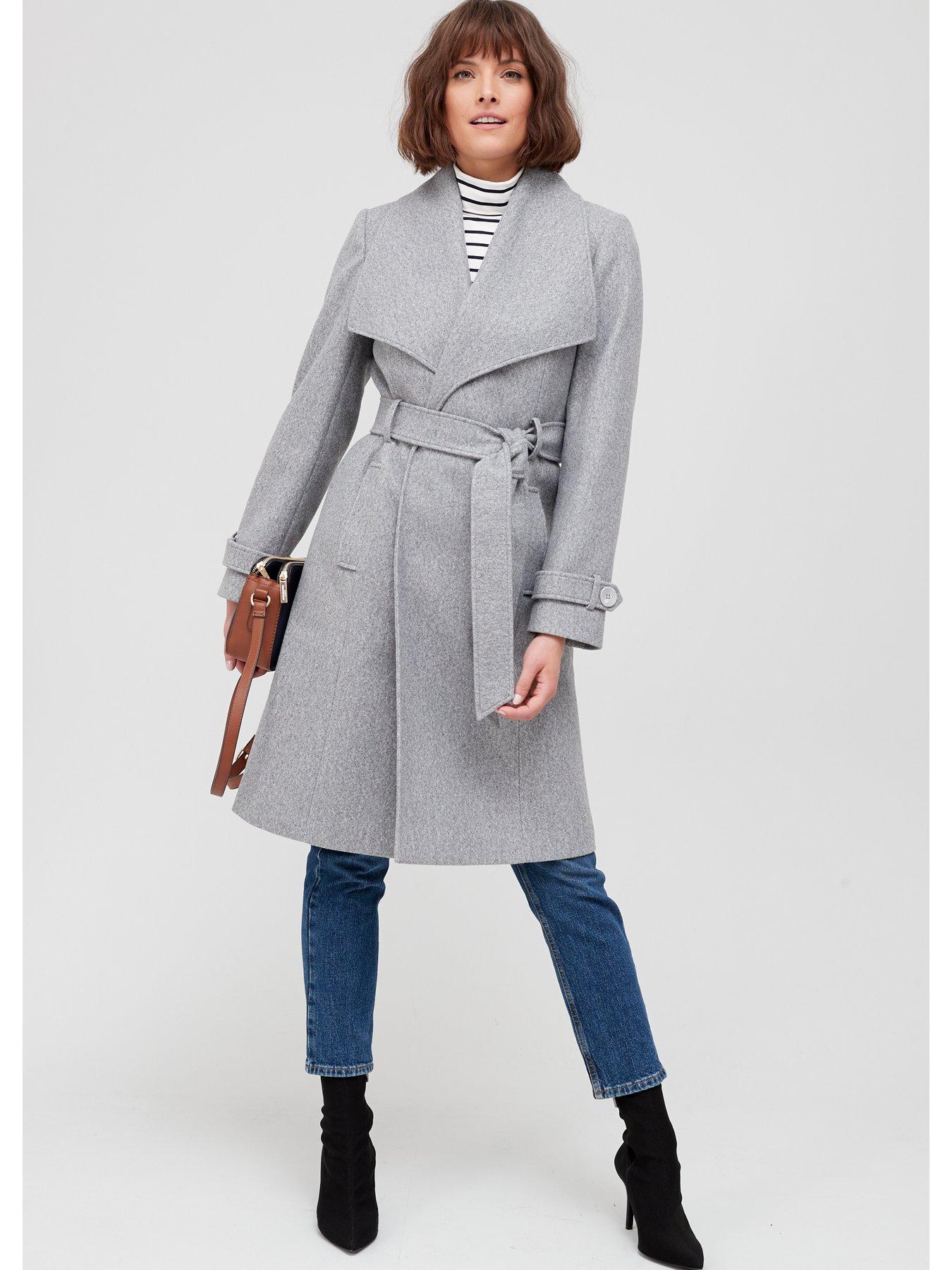 grey wrap coat