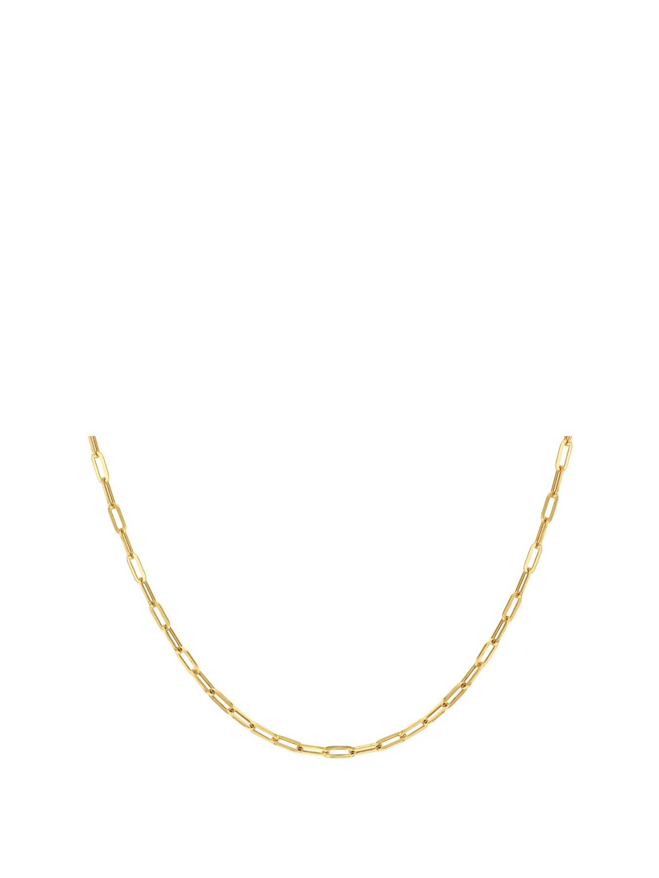 Product photograph of The Love Collection 9ct Gold Paper Chain Necklace from very.co.uk