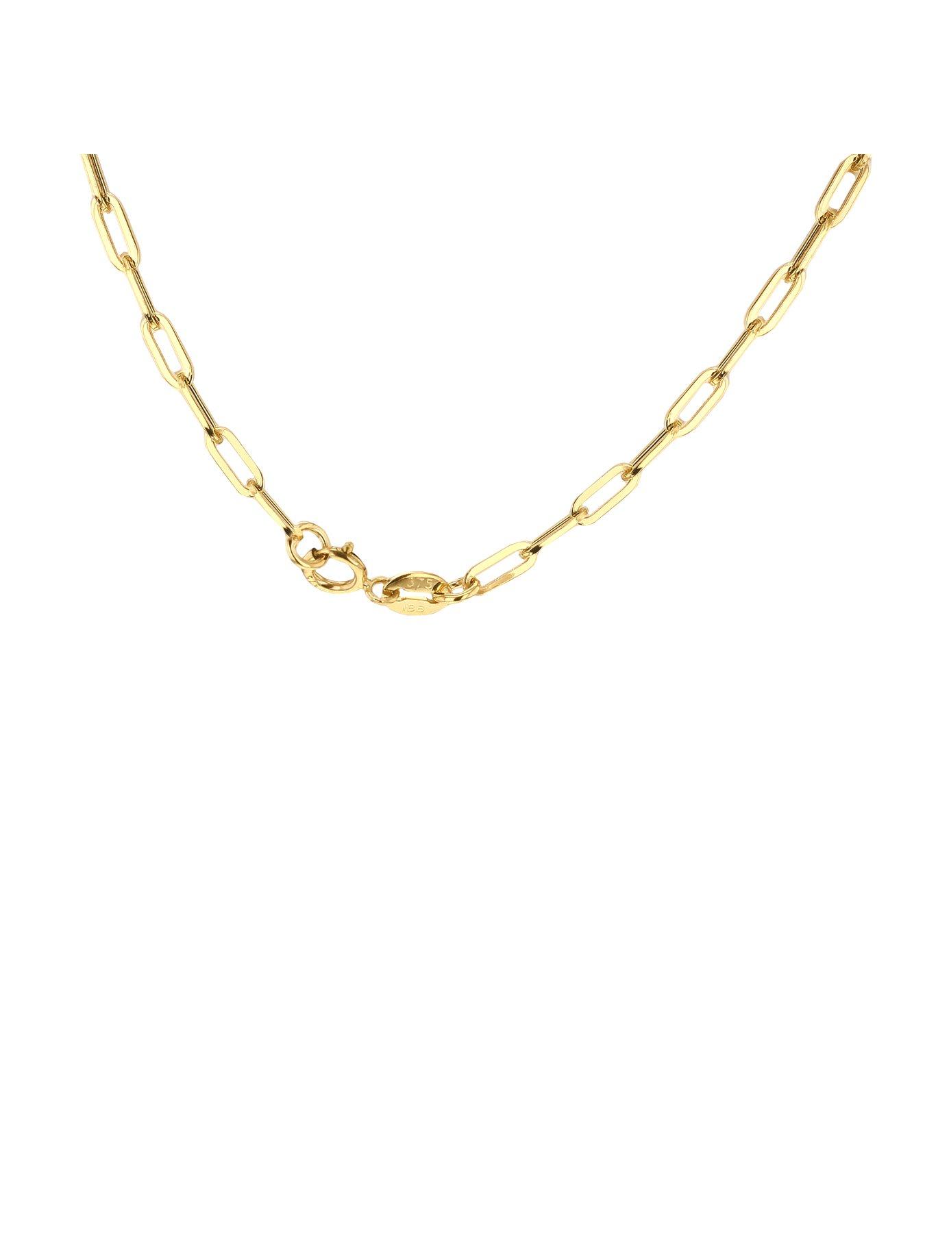 Love GOLD 9ct Gold Paper Chain Necklace | Very.co.uk