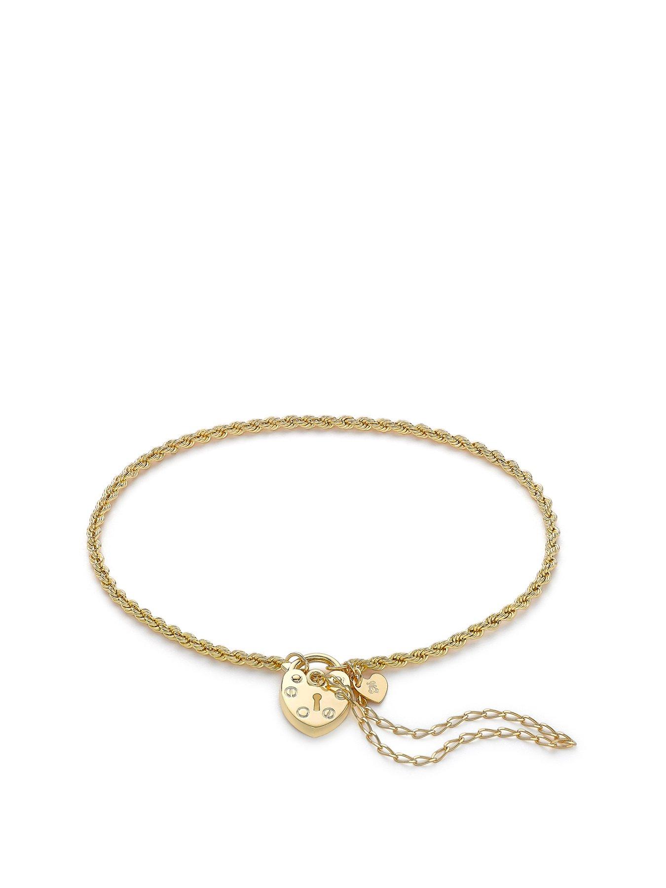 Jewellery & watches 9ct Gold Padlock Chain Bracelet