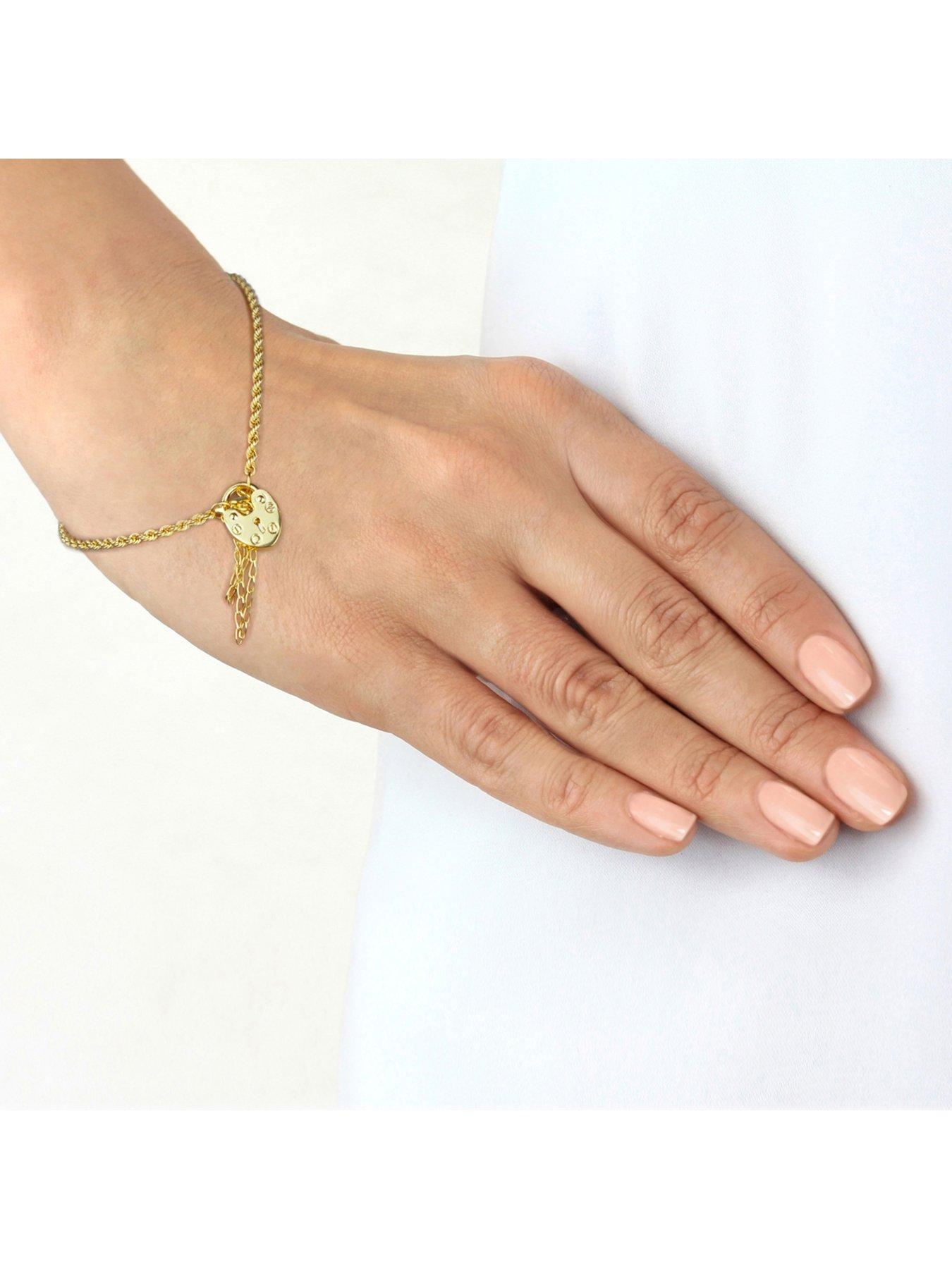Jewellery & watches 9ct Gold Padlock Chain Bracelet