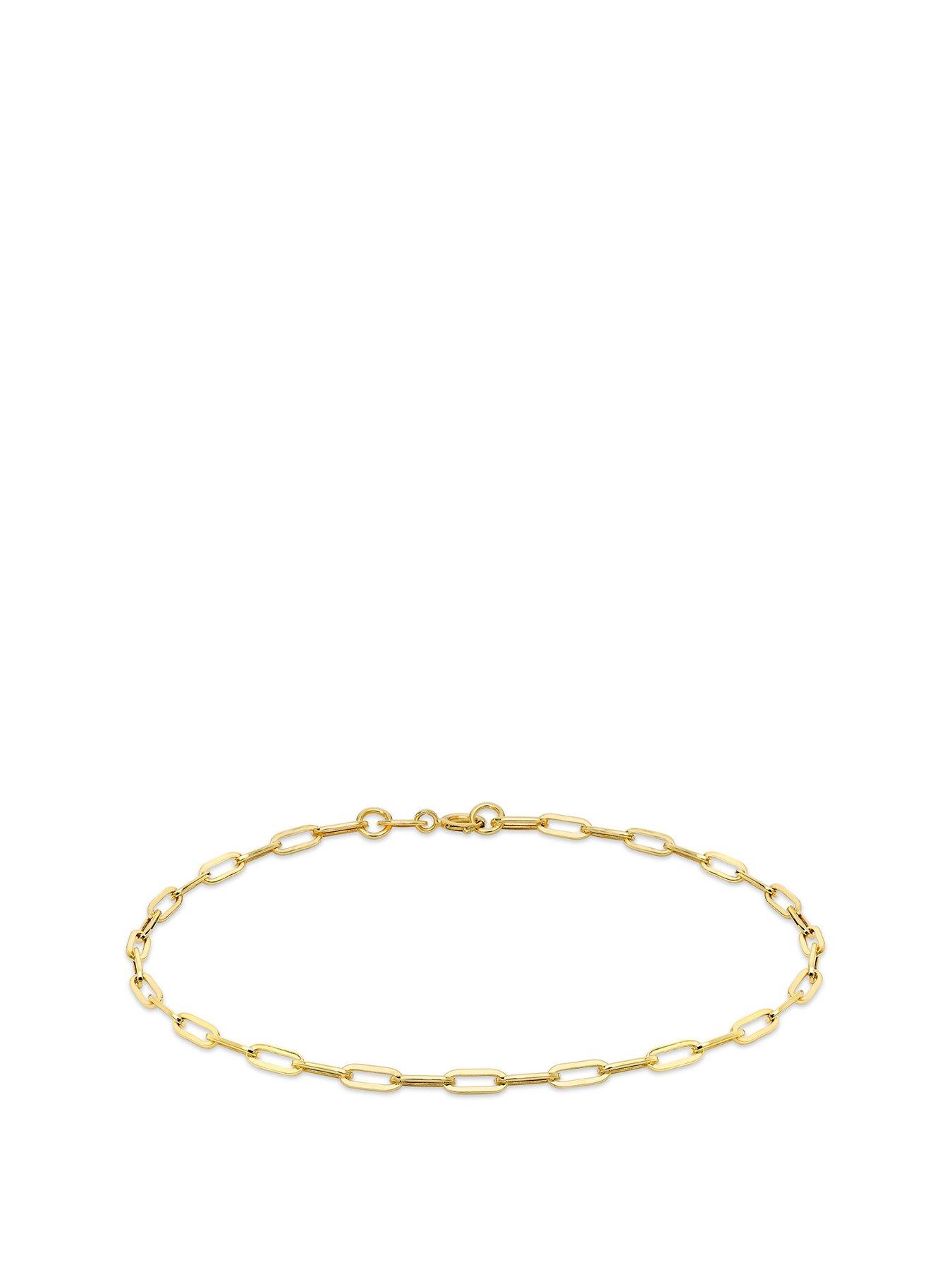 The Love Collection 9ct Gold Paper Chain Bracelet