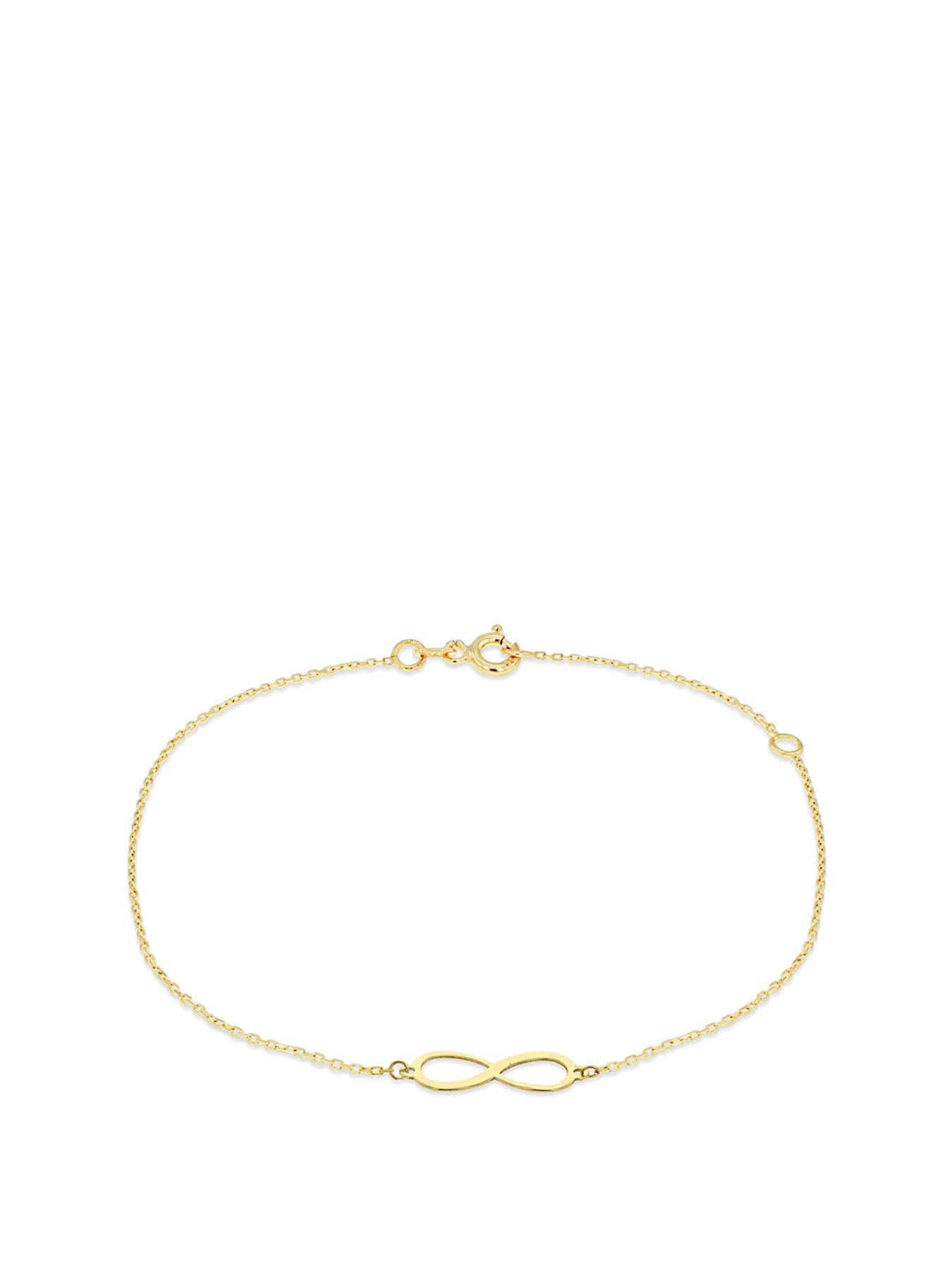 Product photograph of Love Gold 9ct Yellow Gold 15 5mm X 4 8mm Infinity Adjustable Bracelet 18cm 7 -19cm 7 5 from very.co.uk