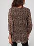  image of v-by-very-pleated-v-neck-blouse-animal-print