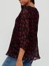  image of v-by-very-pleated-v-neck-blouse-red-print