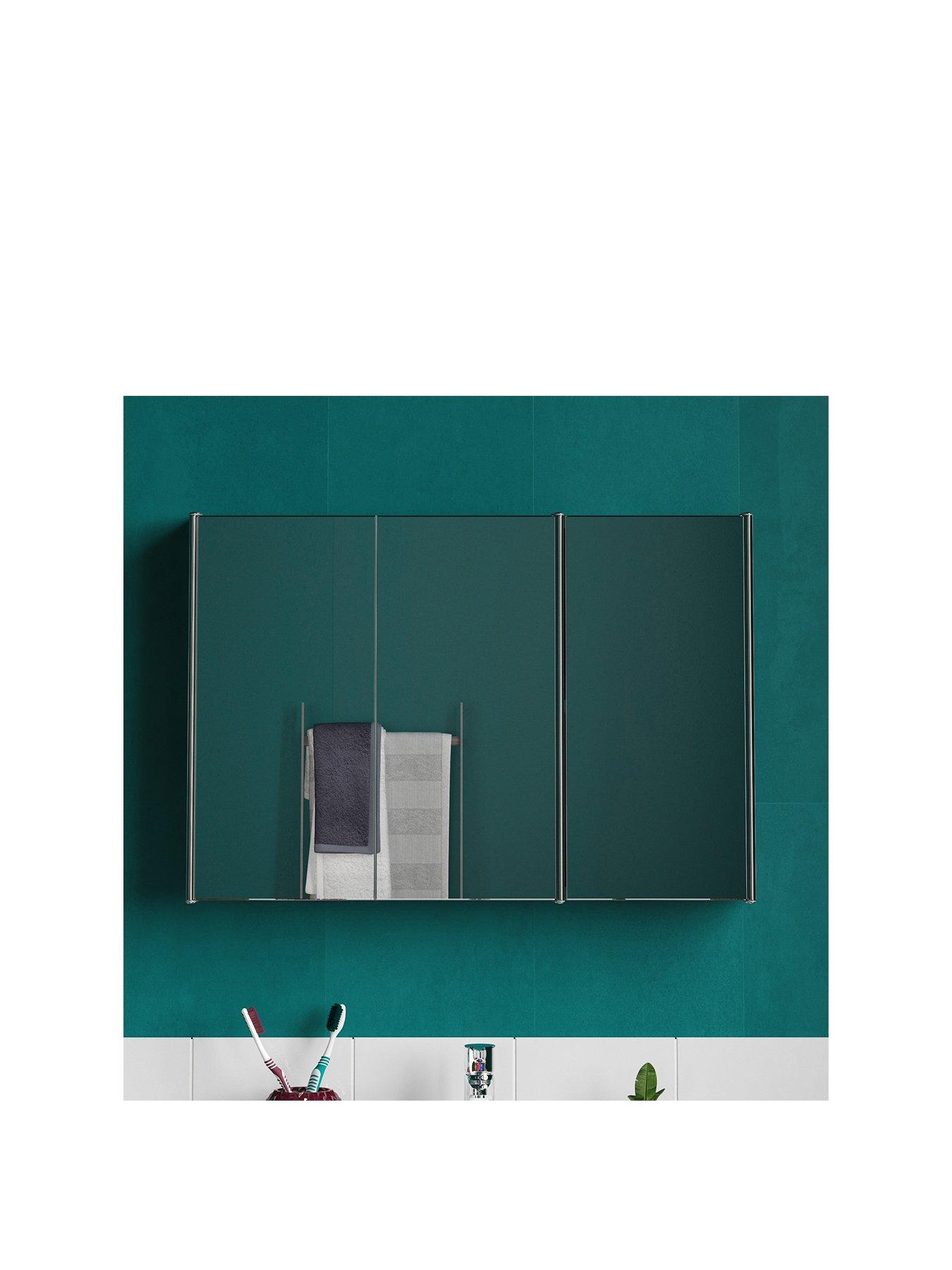 Tiano Stainless Steel Mirrored Triple Cabinet