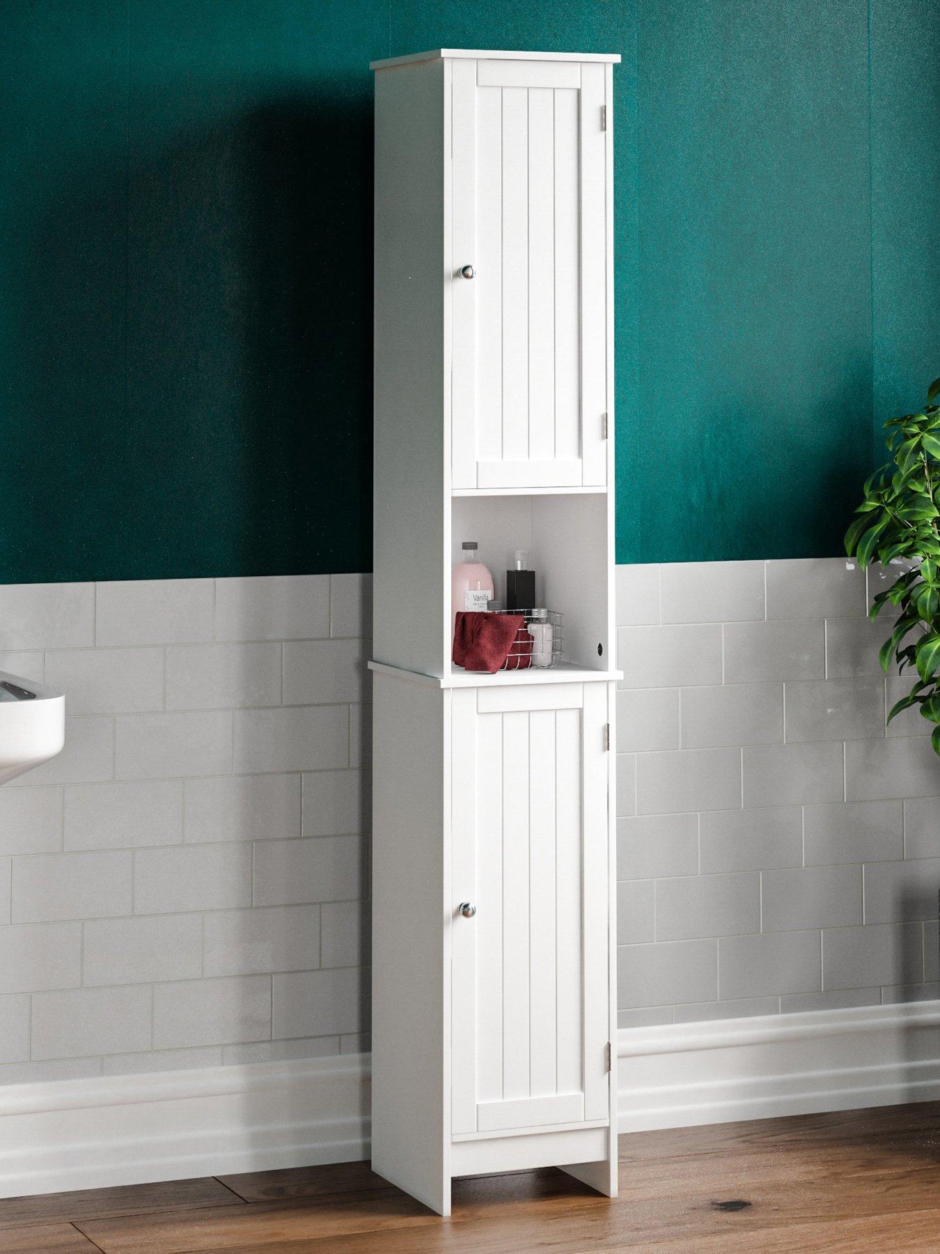 undefined Priano 2 Door Tall Bathroom Cabinet - White