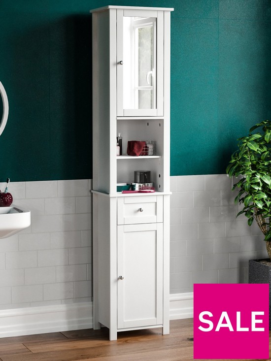 front image of bath-vida-priano-2-door-tall-cabinet-with-mirror