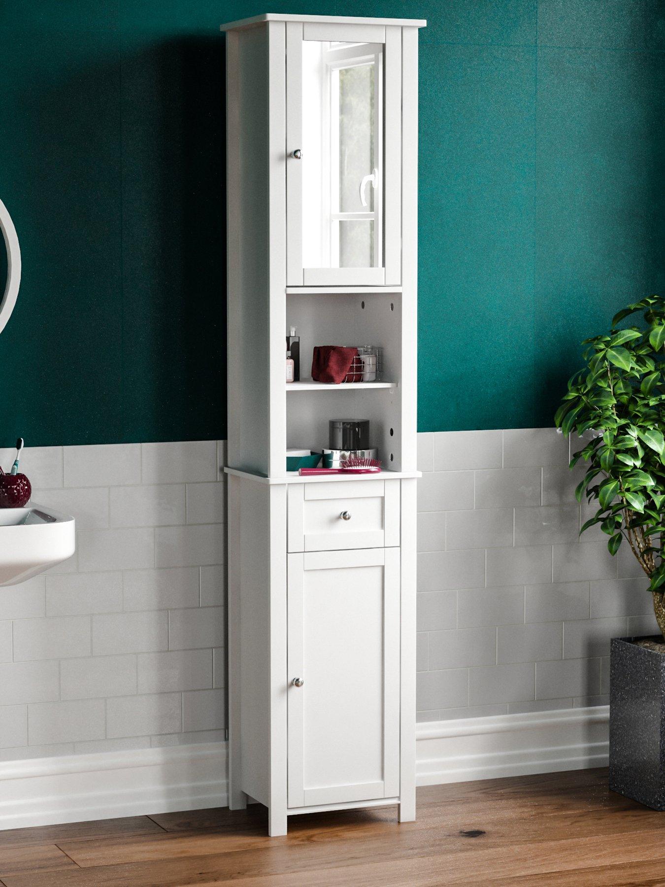 undefined Priano 2 Door Tall Cabinet With Mirror