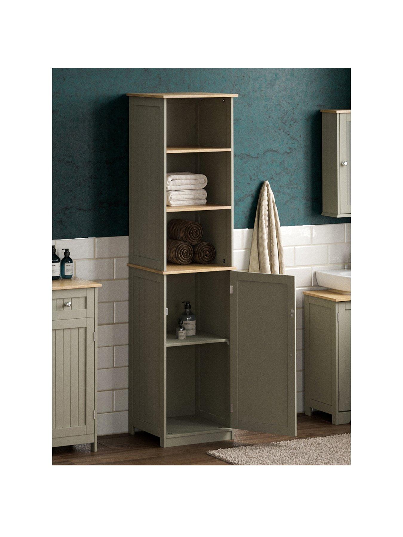Image 3 of 6 of Bath Vida Priano 1 Door, 2 Shelf Tall Cabinet