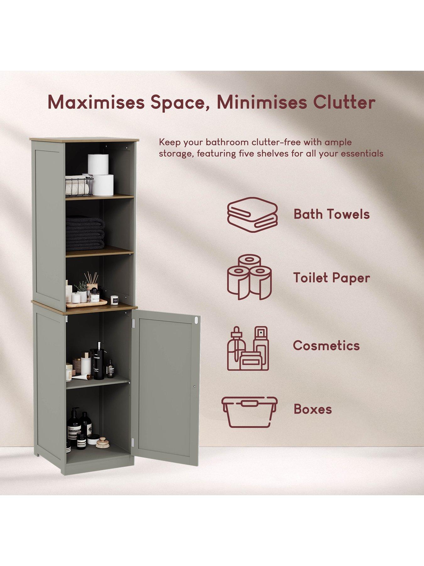 Image 4 of 7 of Bath Vida Priano 1 Door, 2 Shelf Tall Cabinet