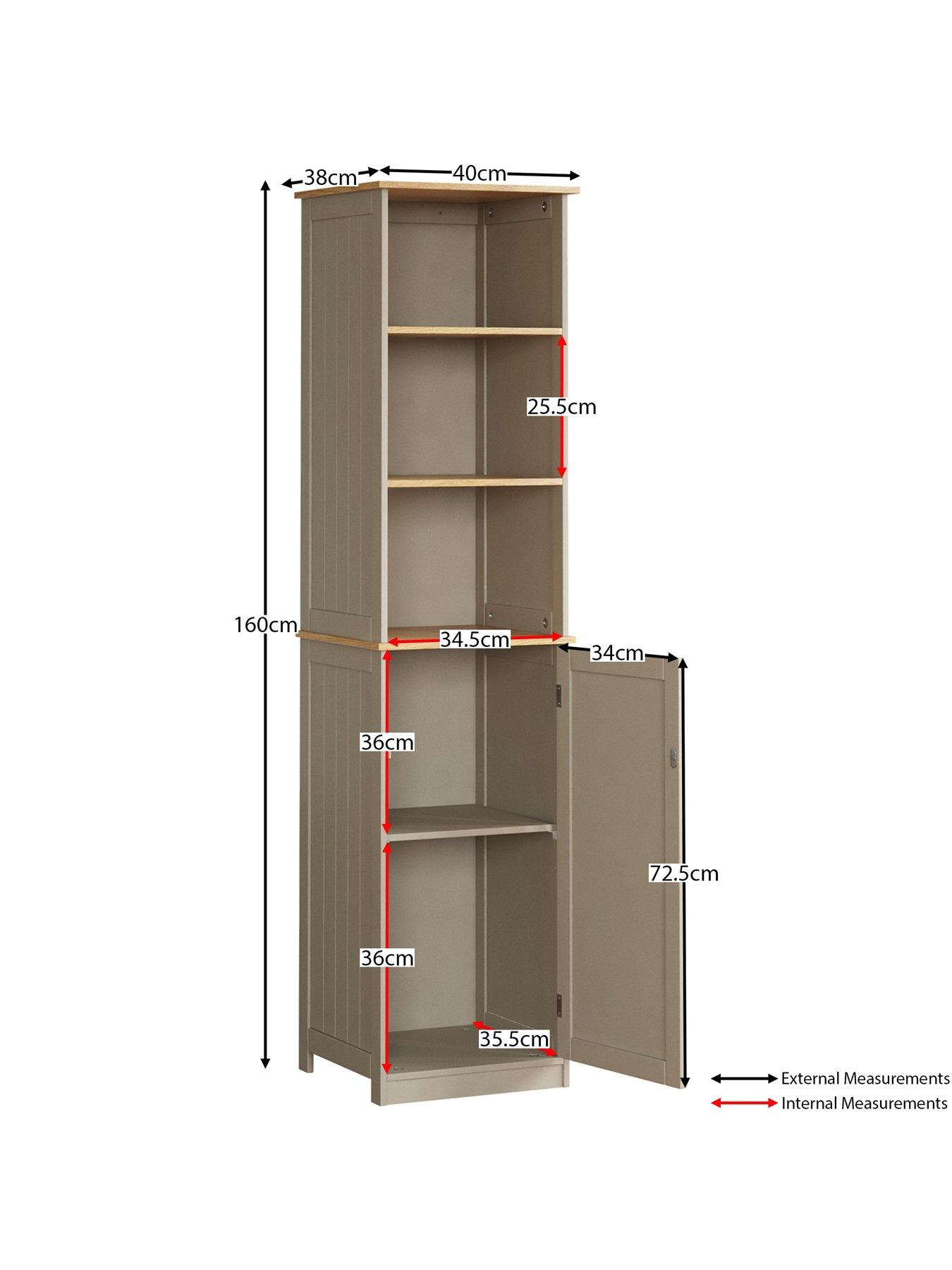 Image 6 of 6 of Bath Vida Priano 1 Door, 2 Shelf Tall Cabinet