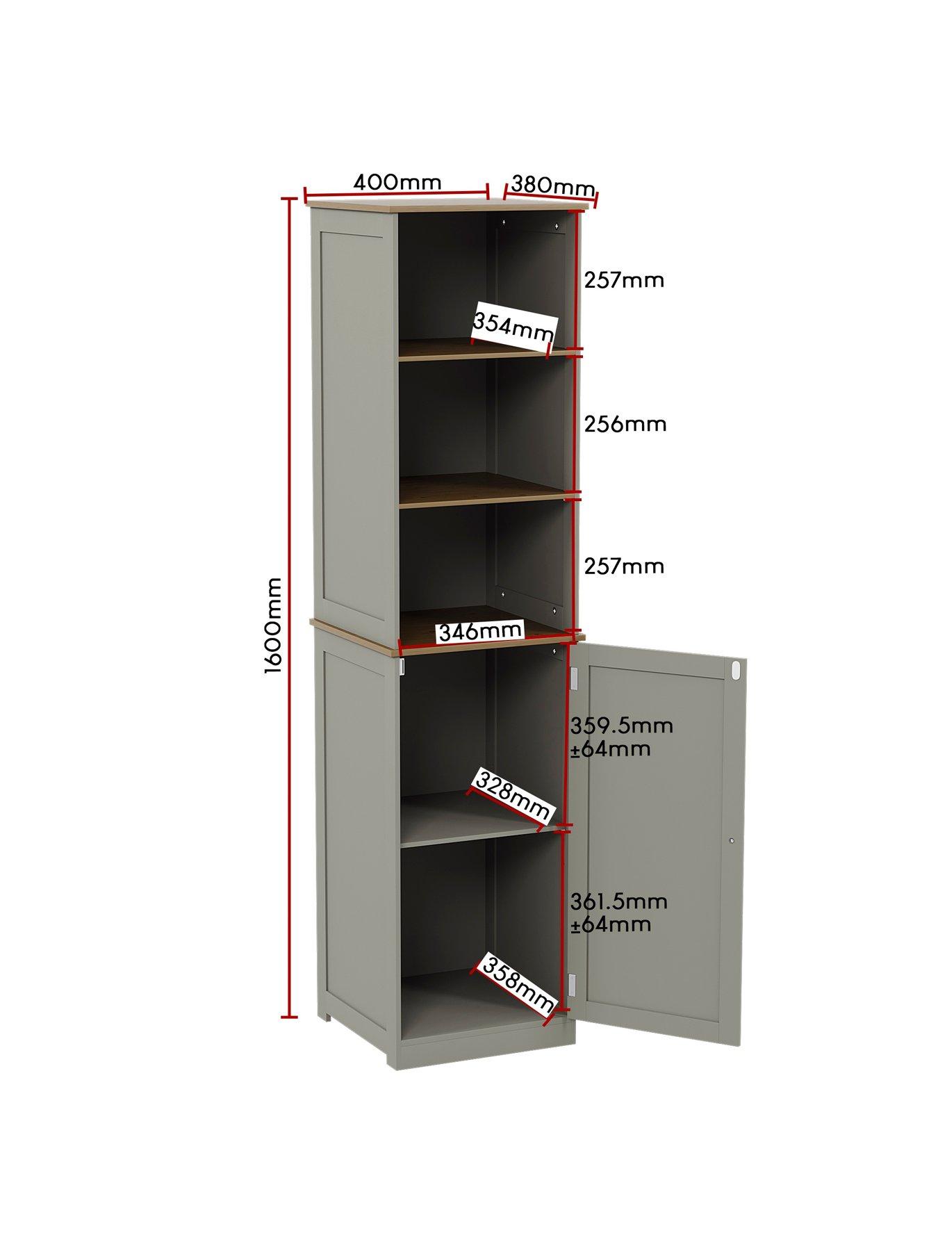 Image 7 of 7 of Bath Vida Priano 1 Door, 2 Shelf Tall Cabinet