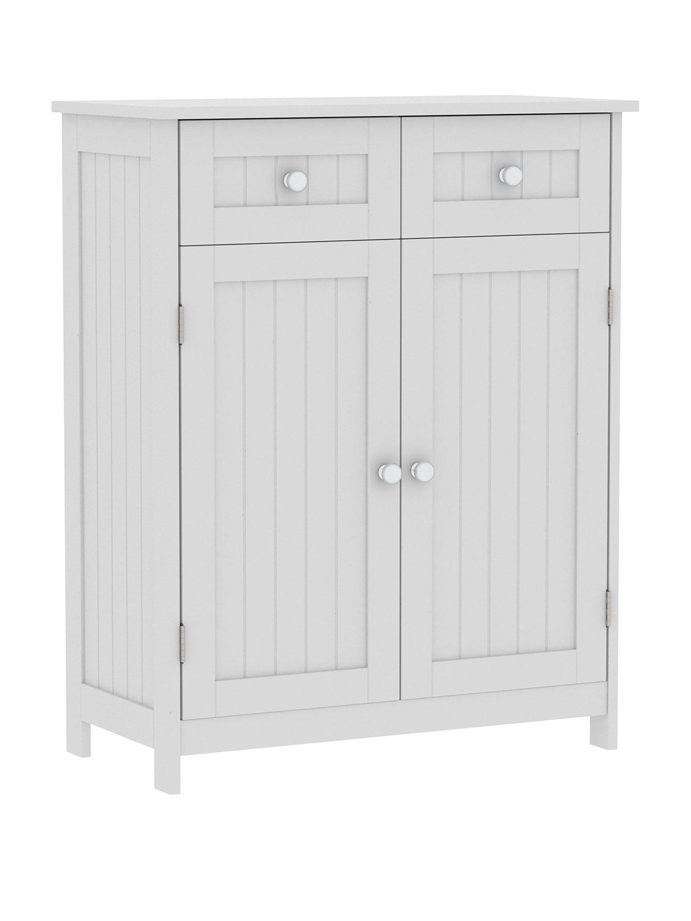 Image 2 of 7 of Bath Vida Priano 2 Drawer, 2 Door Freestanding Cabinet - White