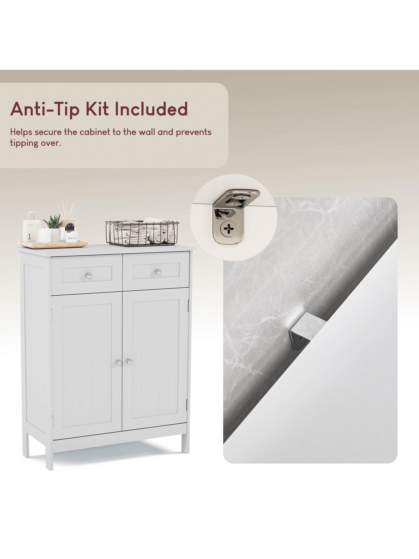 Image 6 of 7 of Bath Vida Priano 2 Drawer, 2 Door Freestanding Cabinet - White