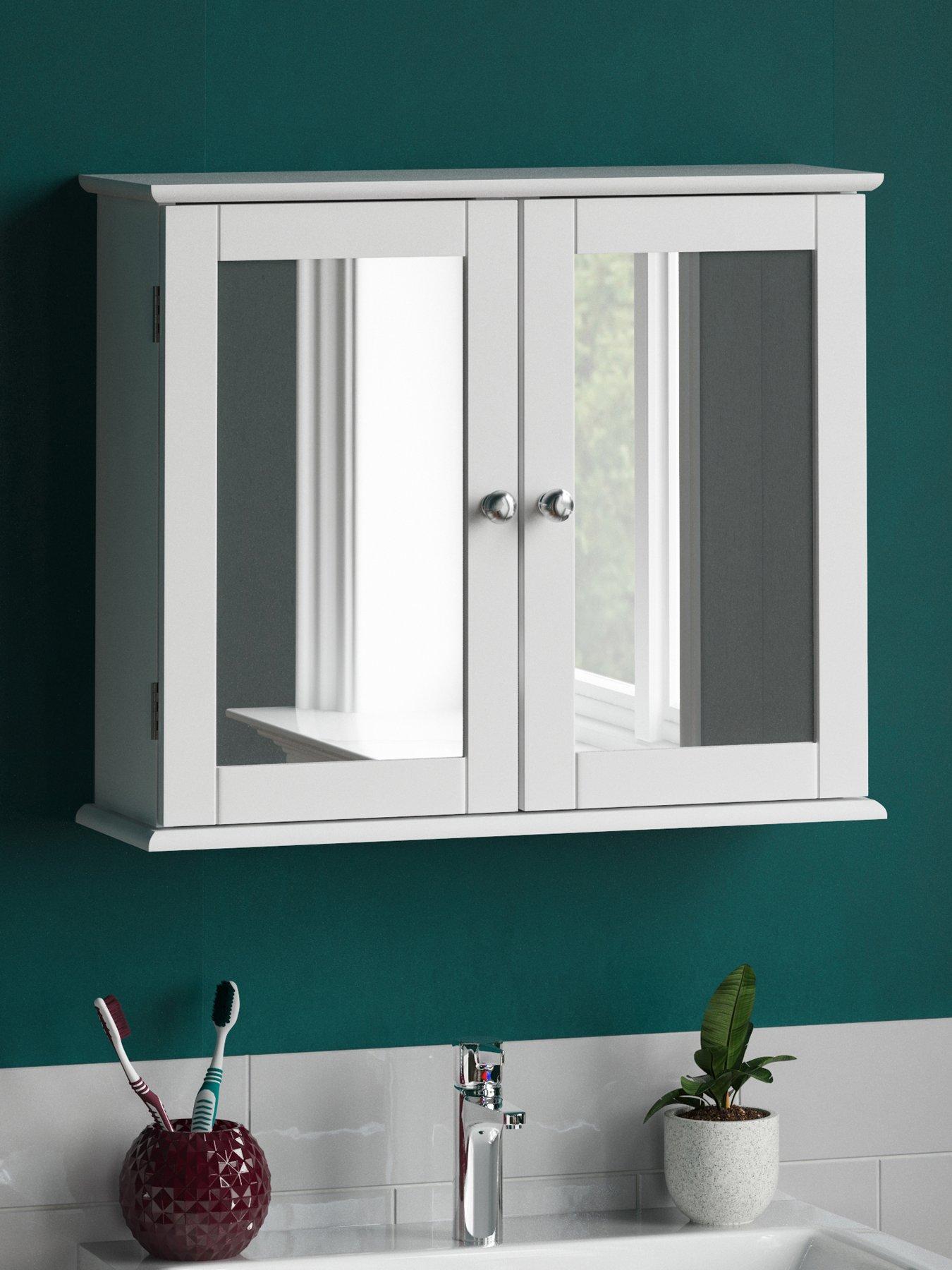 Bath Vida Priano 1 Door Mirrored Wall Cabinet - White