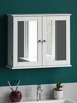 Product photograph of Bath Vida Priano 2 Door Mirrored Wall Cabinet from very.co.uk