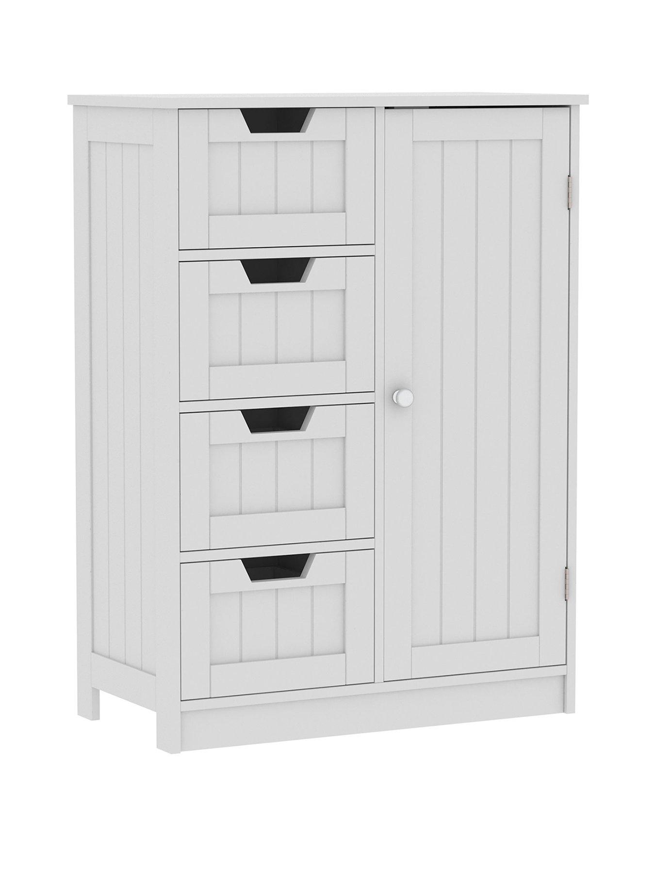 Image 2 of 5 of Bath Vida Priano 4 Drawer 1 Door Freestanding Unit - White