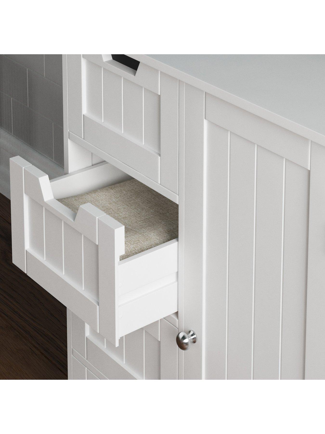Image 4 of 5 of Bath Vida Priano 4 Drawer 1 Door Freestanding Unit - White