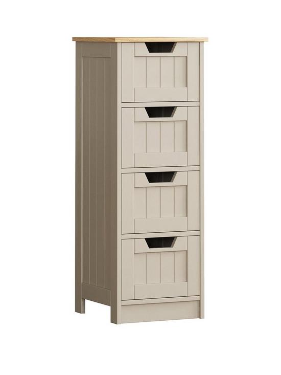 front image of bath-vida-priano-4-drawer-freestanding-unit