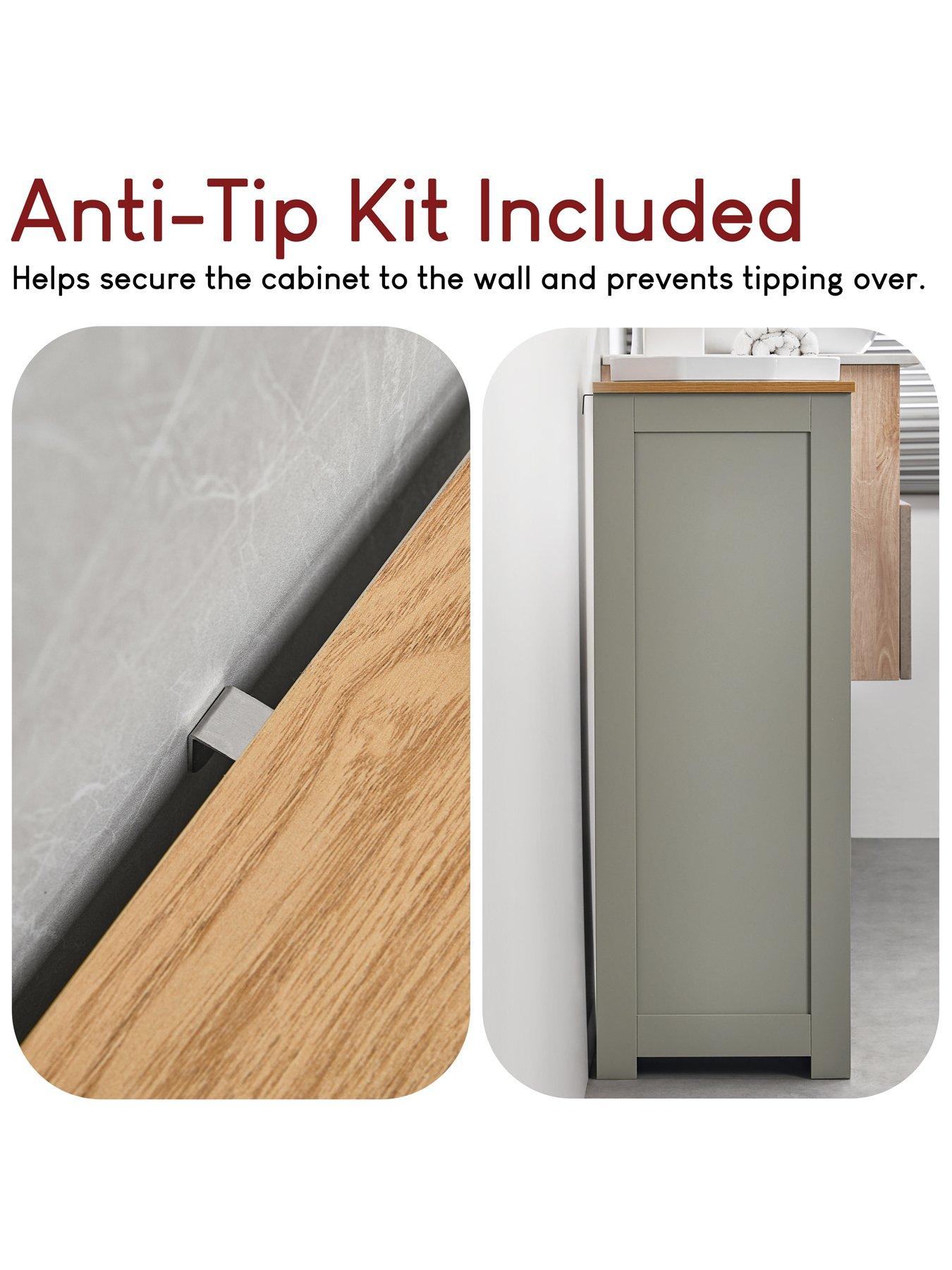 Image 4 of 7 of Bath Vida Priano 4 Drawer Freestanding Bathroom Unit - Grey