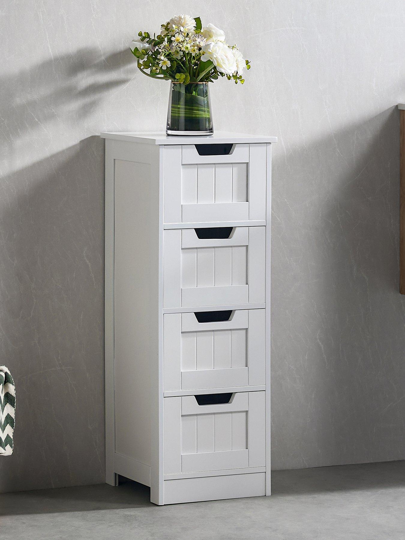 Bath Vida Priano 4 Drawer Freestanding Bathroom Unit - White