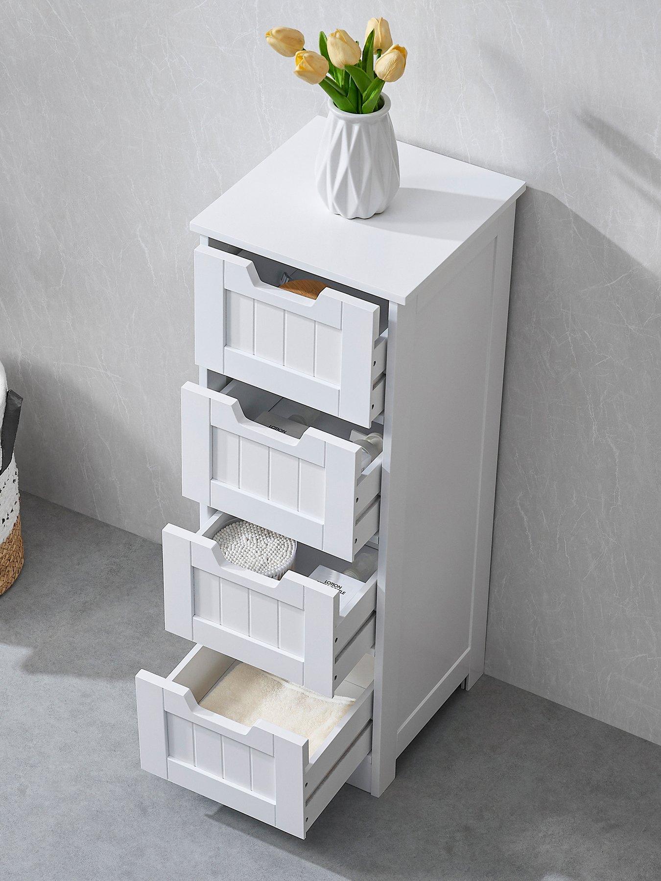 Image 3 of 6 of Bath Vida Priano 4 Drawer Freestanding Bathroom Unit - White