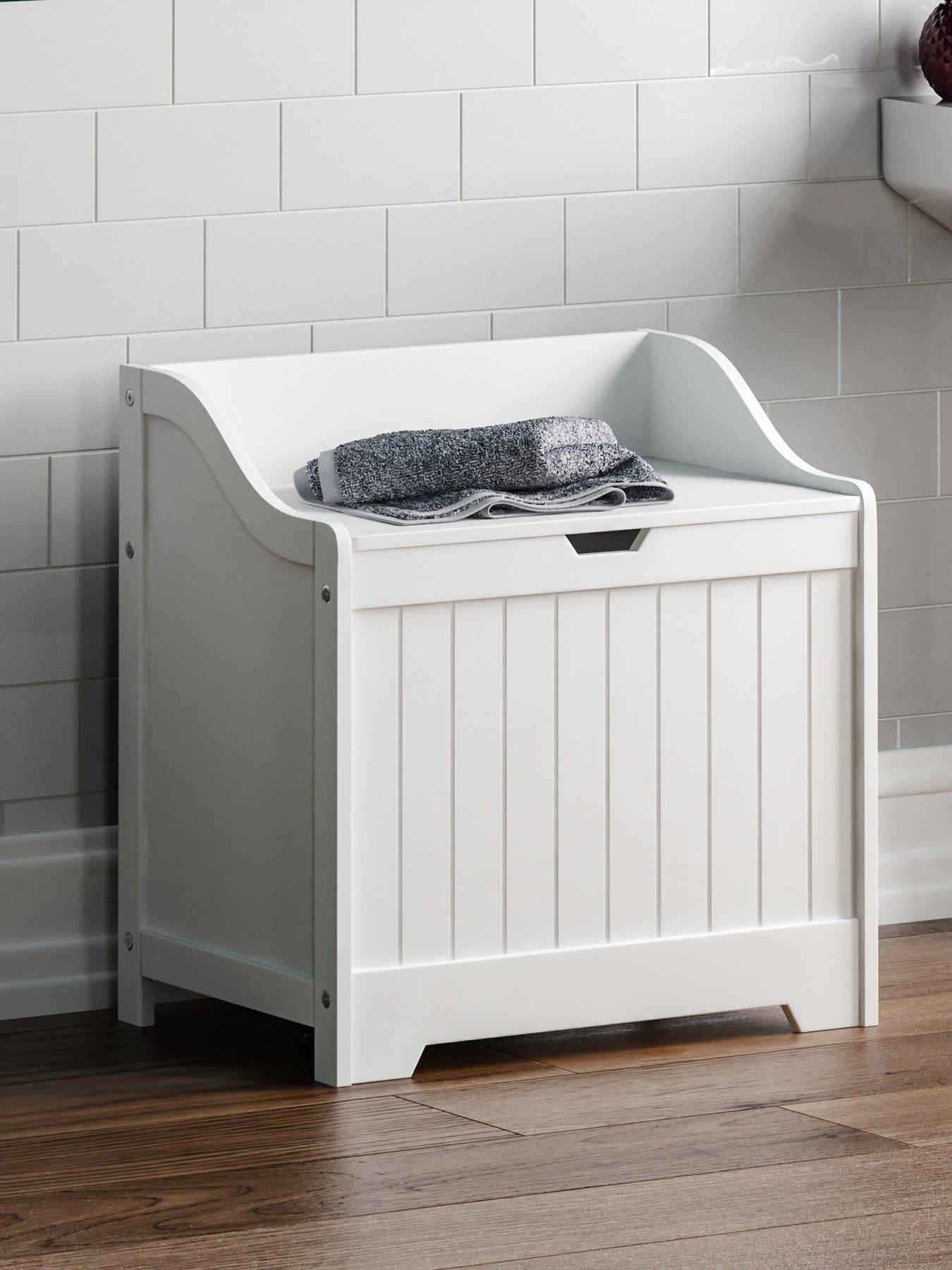 Product photograph of Bath Vida Priano Laundry Chest - White from very.co.uk