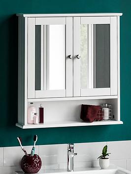 Product photograph of Bath Vida Priano 2 Door Mirrored Wall Cabinet With Shelf from very.co.uk