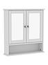  image of bath-vida-priano-2-door-mirrored-bathroomnbspwall-cabinet-with-shelf-white