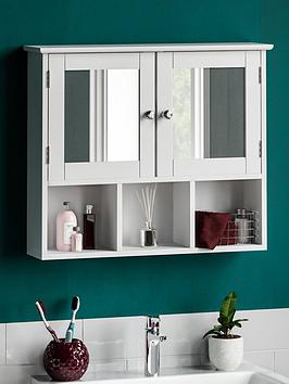 Product photograph of Bath Vida Priano 2 Door Mirrored Wall Cabinet With 3 Compartments from very.co.uk