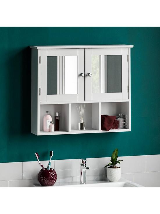 stillFront image of bath-vida-priano-2-door-mirrored-wall-cabinet-with-3-compartments