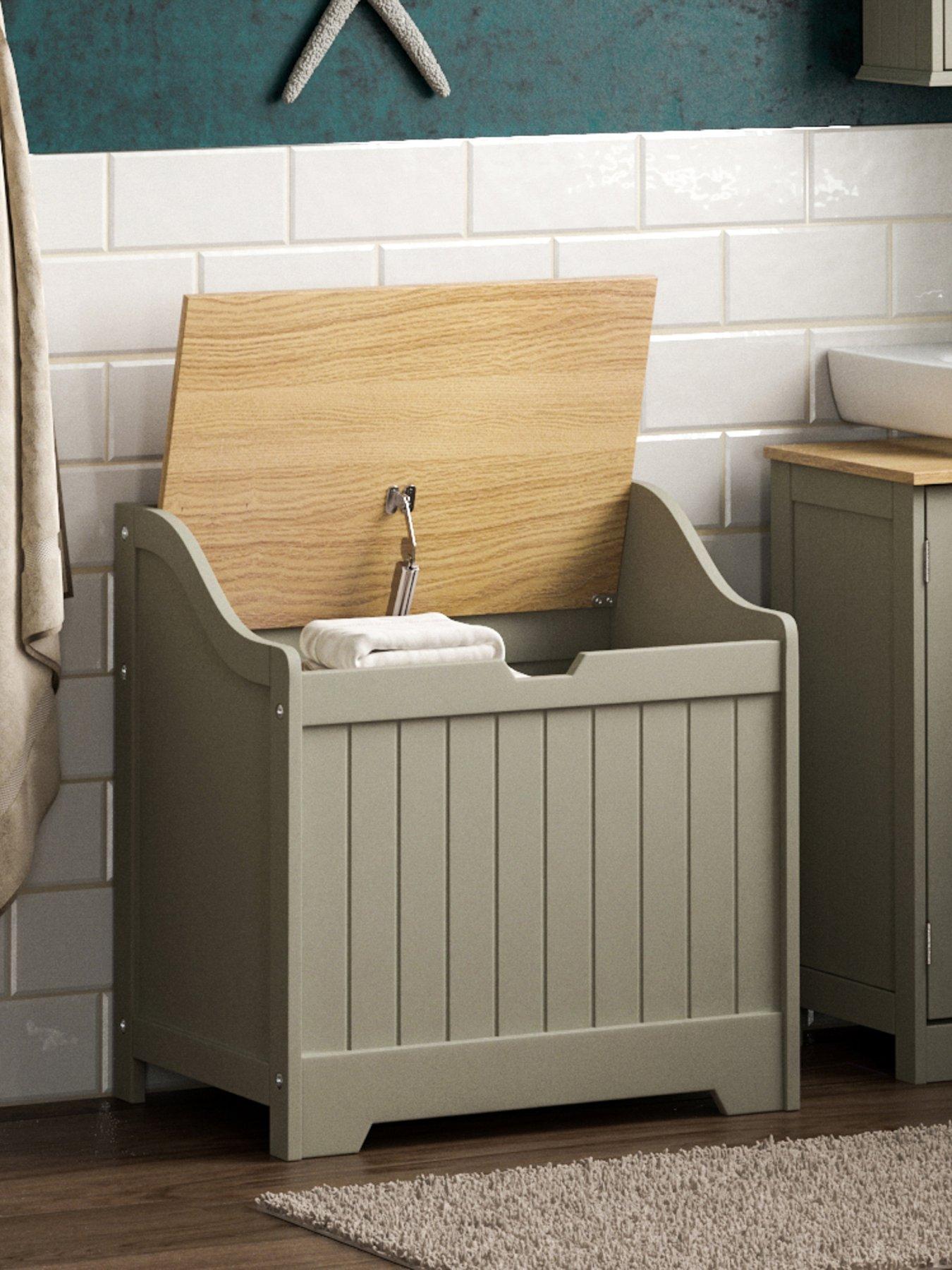 Image 1 of 7 of Bath Vida Priano Laundry Chest - Grey