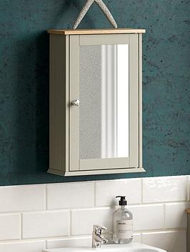 Product photograph of Bath Vida Priano 1 Door Mirrored Bathroom Wall Cabinet - Grey from very.co.uk