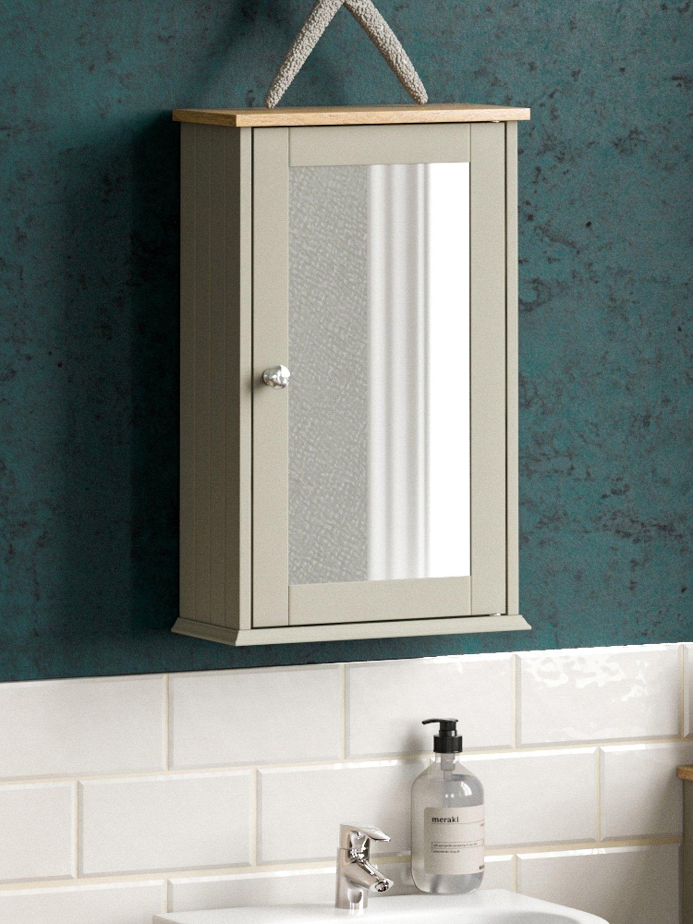 undefined Priano 1 Door Mirrored Bathroom Wall Cabinet - Grey