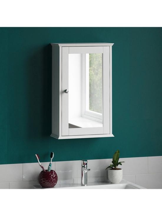 stillFront image of bath-vida-priano-1-door-mirrored-wall-cabinet