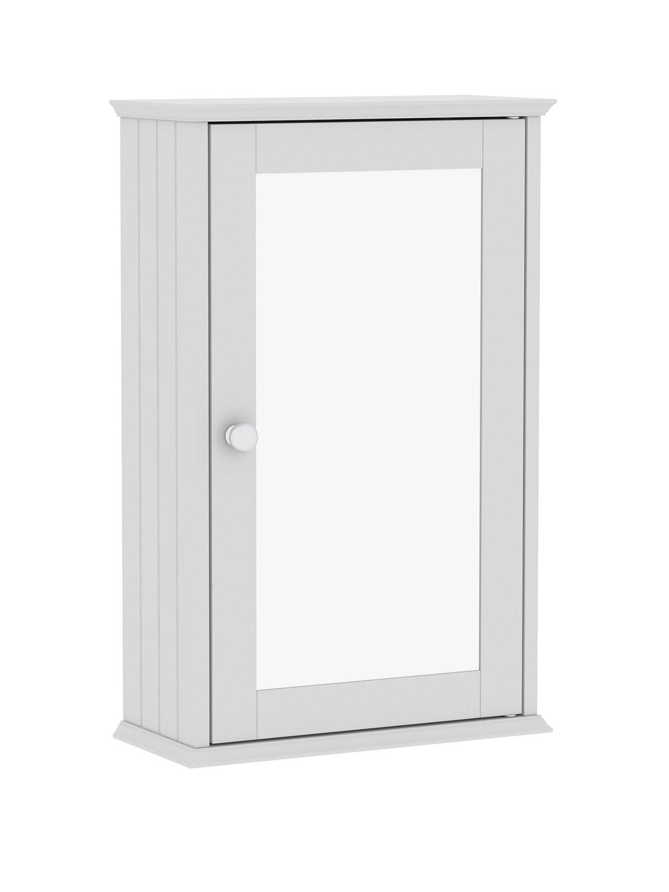 Image 2 of 7 of Bath Vida Priano 1 Door Mirrored Wall Cabinet - White